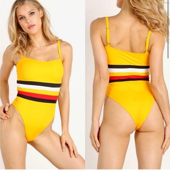 Solid & Striped x RE/DONE The Malibu One Piece Yellow - Picture 2 of 11